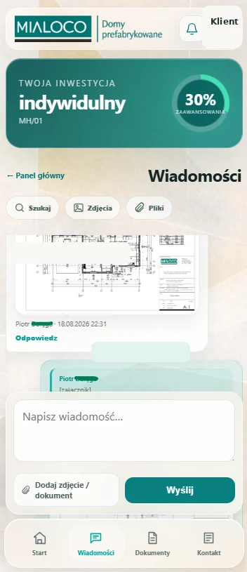 Wiadomości w Strefie Klienta MIALOCO